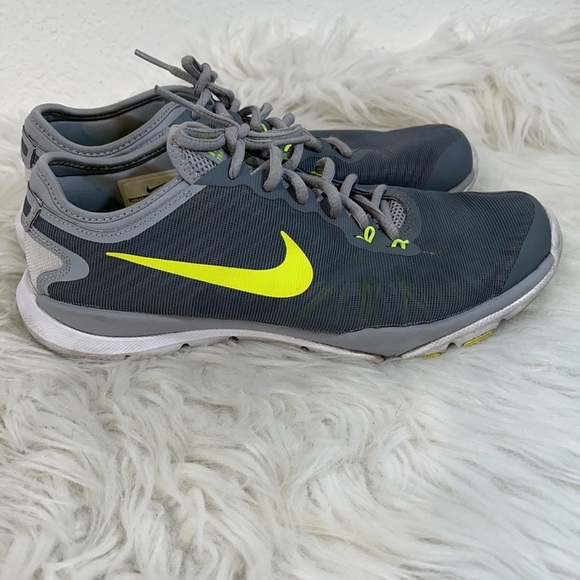 Nike Flex Supreme TR Cool Grey/Volt-Pure Platinum Size 7.5 - Picture 7 of 12